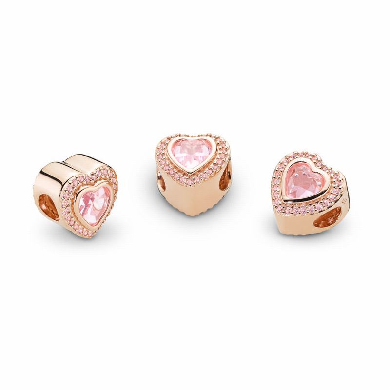 Pandora Rose™ Sparkling Love Charm - Pandora Rose/Crystal - Canada | NU4732WE